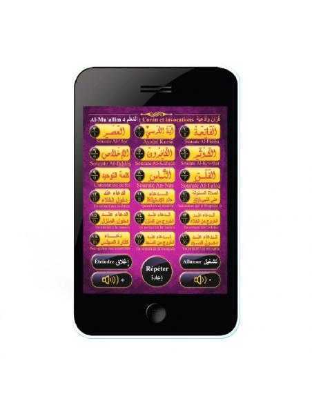 Al-Muallim 4 - Tablette islamique pour enfant avec Coran et invocations (menu français/arabe)