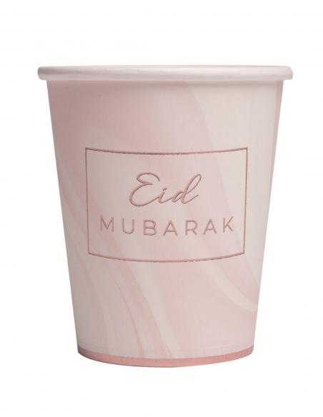 Gobelet jetable Eid Mubarak Marbre Rose Gold
