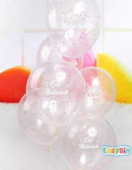 Ballons Confettis Eid Mubarak Rose Gold