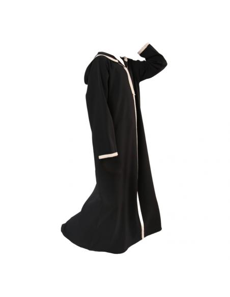 Djellaba à capuche noir fille