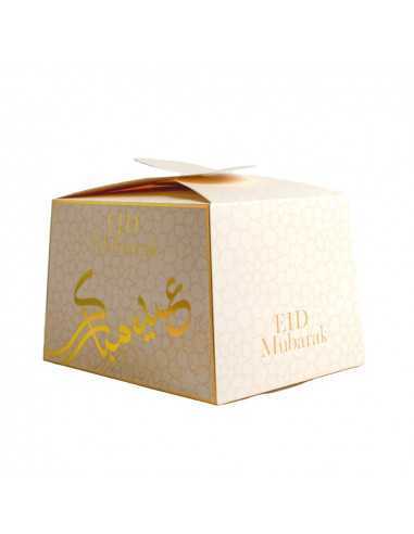 Boite Haute Eid Mubarak Kaki Or gateau
