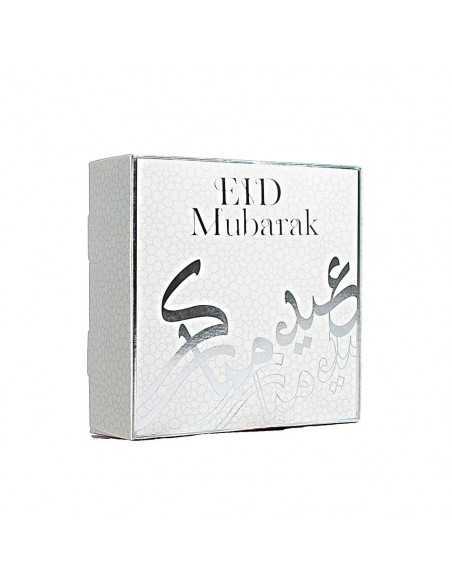 Boite Eid Moubarak Kali Argent Carré