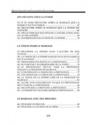 interieur du livre des réponse en islam lié au mariage