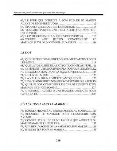 lexique du livre sur le mariage en islam question et réponse