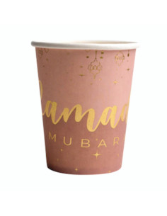 6 Gobelets Ramadan Mubarak Rose