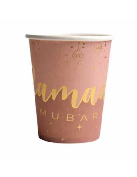 6 Gobelets Ramadan Mubarak Rose