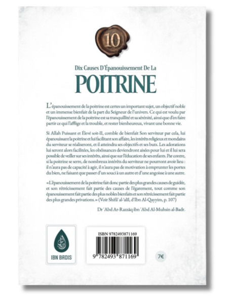 Couverture arrière du livre : Dix Causes D'épanouissement De La Poitrine