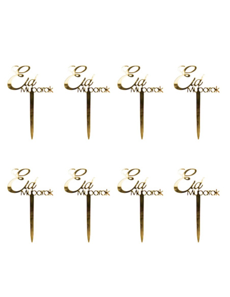 Mini Toppers Eid Mubarak -Or x8