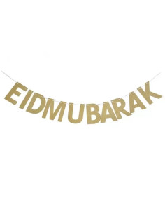 Guirlande EID MUBARAK dorée