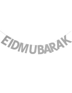Guirlande EID MUBARAK argentée
