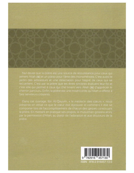 Les Secrets De La Prière - Ibn Al-Qayyim - Edition Tawbah - Couverture arrière du livre sur la salat