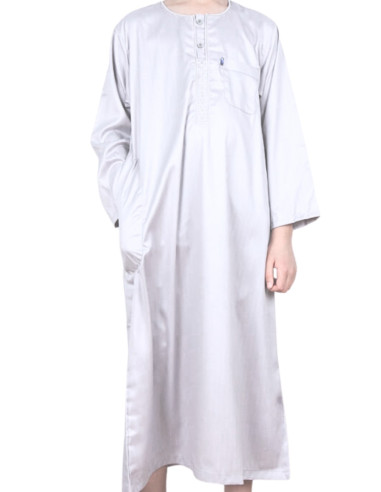 Qamis Enfant Manche longue blanc - Ikaf